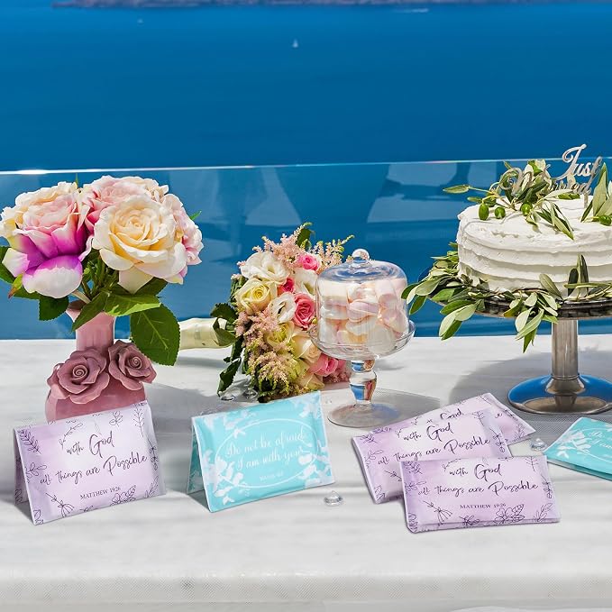 TaoBary 80 Pack Christian Pocket Tissues Employee Appreciation Gifts Bulk Bible Verse Facial Tissues Travel Packs Wedding Baptism Party Favors Christian Small Gifts for Staff Coworkers Teacher Nurse