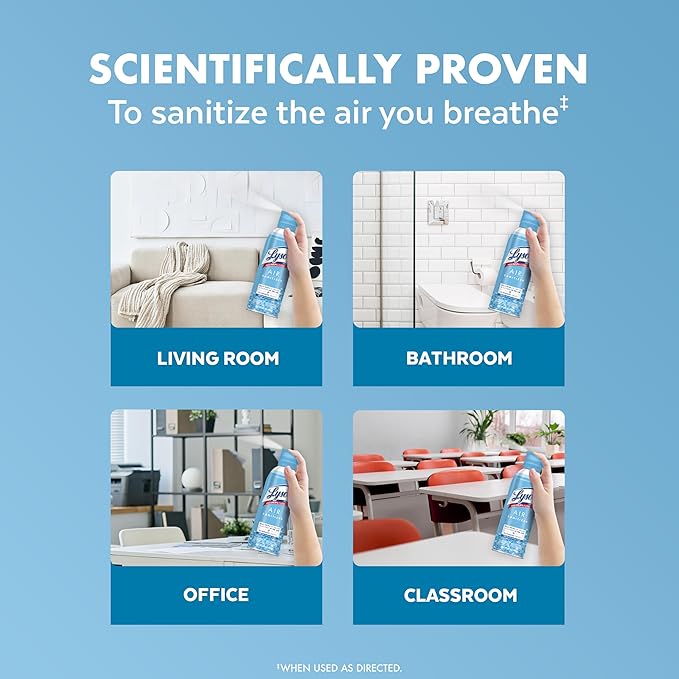 Lysol Air Sanitizer with Bacterial Odor Eliminator for Home & Office, Air Freshener Alternative, Simple Fresh + Cotton Blossom + Lavender Sky, 10 oz (Pack of 3)