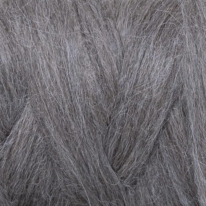 Llama Wool roving (Similar to Alpaca), 1 lb. Best for Needle Felting, handcrafts and Spinning. Natural Colours, un-Dyed. (Light Gray PMG, 1lb)