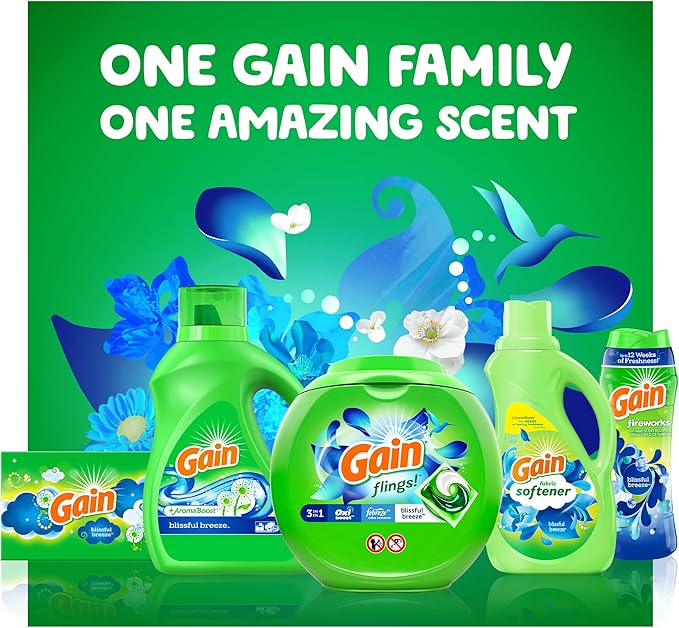 Gain Fireworks In-Wash Scent Booster Beads, Blissful Breeze, 12.2 oz