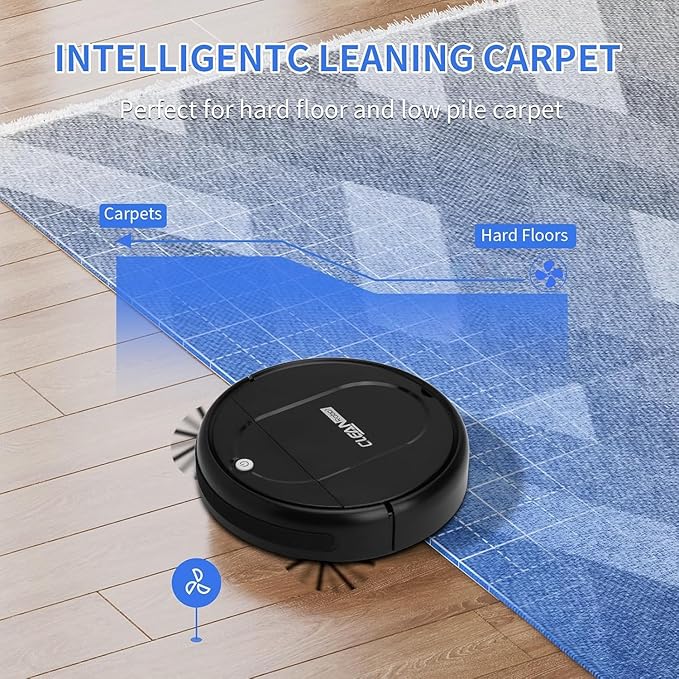Robot Vacuum and Mop Combo for Pet Hair, 4500Pa Strong Suction, Tangle-Free Brush, 120-Min Runtime, Ultra-Thin 2.8” for Under Furniture, Quiet, Smart Mapping – Ideal for Hard Floors & Large Homes