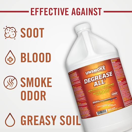 Degrease-All High-Performance Degreaser and Multisurface Cleaner, Cleaning Solution for Grease Removal, 1-Gal Bottle (Pack of 4)