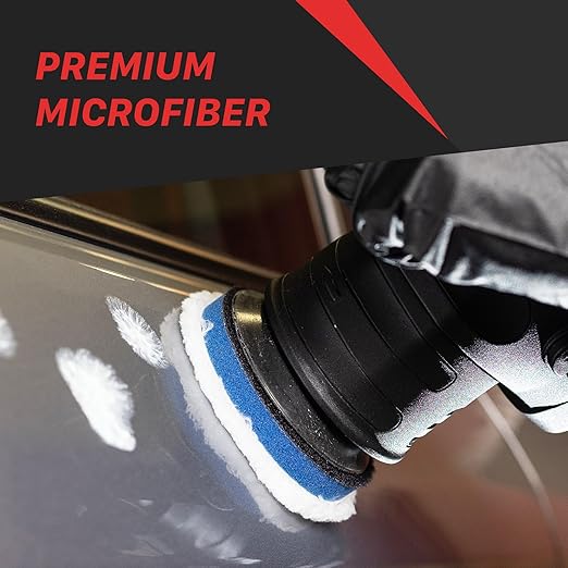 Maxshine Universal Microfiber 6” Polishing Foam Pad for Finishing – Hook and Loop, for DA and Rotary Polishers, Ultra-Soft Microfiber pad
