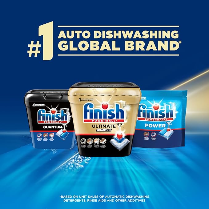 Finish Ultimate Quantum Dishwasher Pods, New & Improved Formula, Dishwasher Detergent Dish Soap, Removes Burnt-On & Dried-On Stain, Degreasing & Scrubbing Power, Fresh Scent, 70 Count