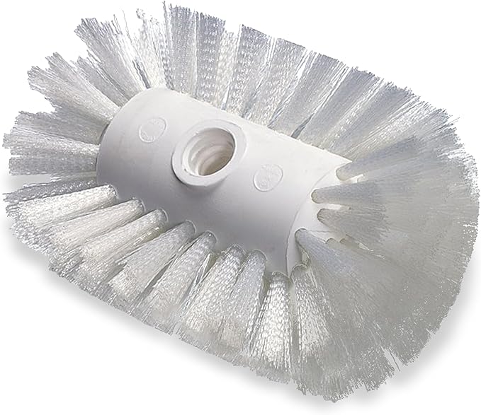 SPARTA Spectrum 7.5" Tank and Kettle Brush Head with Flared Nylon Bristles, 5.5" Diameter, 3/4-5 ACME Compatible, Commercial Cleaning Head Only, 7.5 Inches, White