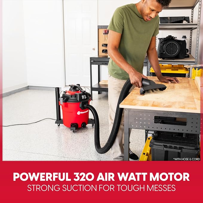 Vacmaster 12-Gallon 6 Peak HP Wet/Dry Vac with Detachable Blower, VBVCM1211 1101