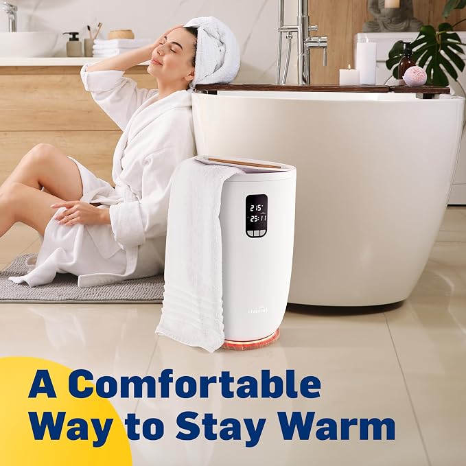 Live Fine Towel Warmer | Large Bucket Style Luxury Heater, Adjustable Timer, Auto Shut-Off | Fits Up to Two 40” x 70” Oversized Towels