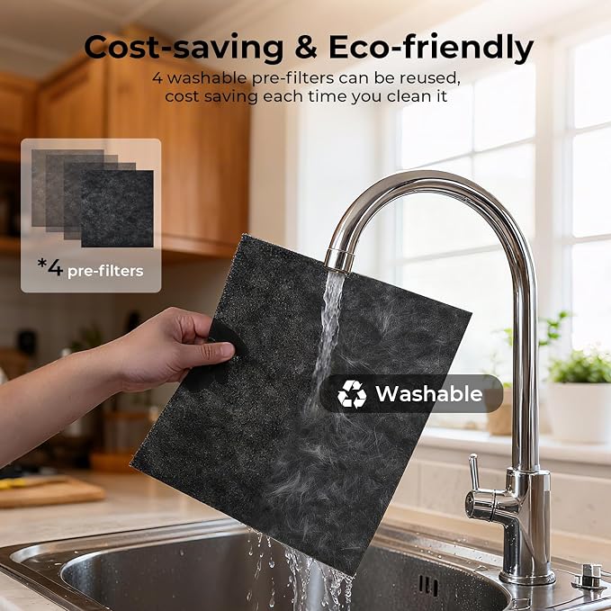 VENTISOL Pet Air Purifiers for Home Large Room up to 2500sq.ft, Air Purifier for Bedroom Double-Sided with 4 Washable H13 Filters, Air Cleaner for Pets Hair Allergies with PM2.5 Air Quality Monitor