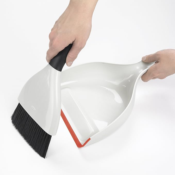 OXO Good Grips Upright Sweep Set and OXO Good Grips Dustpan and Brush Set, White