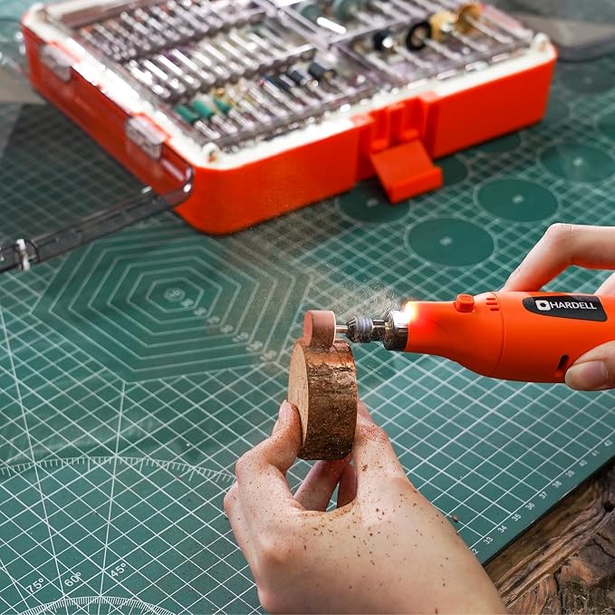 HARDELL 508PCS Rotary Tool Accessories Kit for Sanding Cutting Polishing | 508PCS Accessories 1/8" Shank Multi-Size Collets Sanding Cutting Polishing Organized Case
