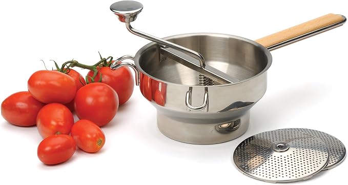 RSVP International Endurance Kitchen Tool Collection Stainless Steel Food Mill, 7.75" Diameter