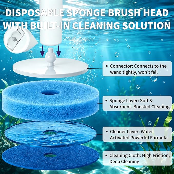 RV Toilet Brush & Holder, Wall Mount Toilet Cleaner with 56 Cleaner Refills | Hands-Free Toilet Bowl Wand Kit for RV Camper & Small Bathroom