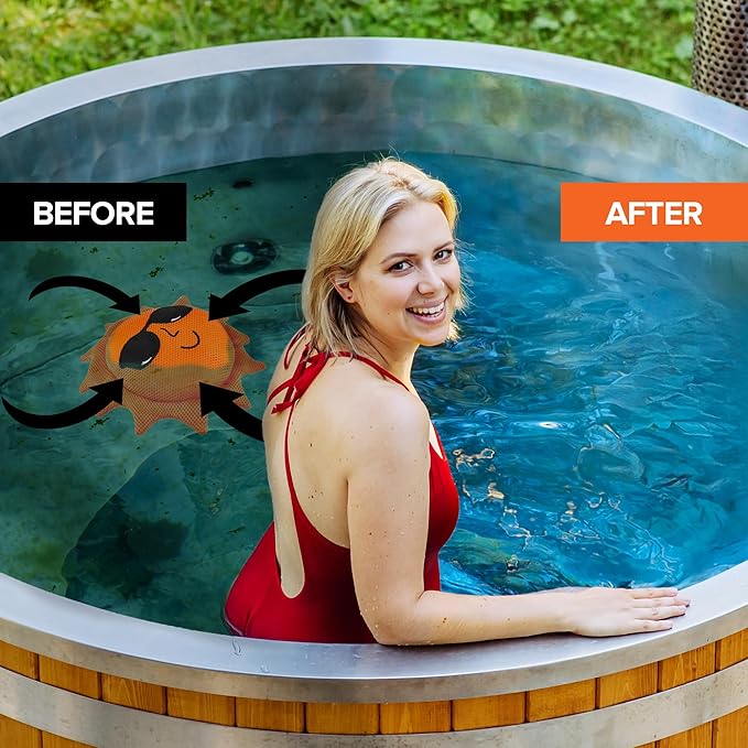 Stock Your Home 2 Pack Scum Absorber for Spa Hot Tubs, Reusable Spa Tub Cleaner, Oil Absorbing and Filtering Scum Sponges + Cloth, Must-Have Hot Tub Accessories Outdoor & Indoor Use for Clear Water