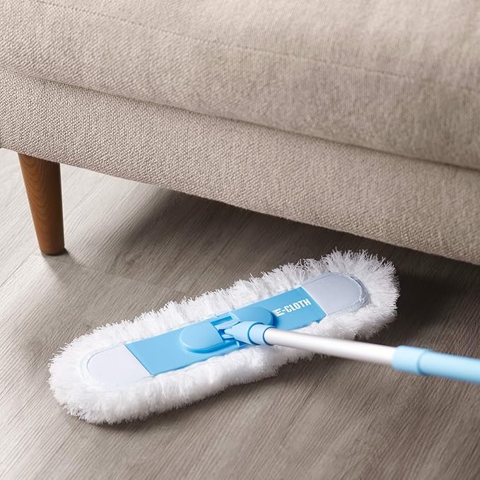 E-Cloth Flexi-Edge Floor & Wall Duster Head - Reusable Microfiber Dust Mop Replacement for Floor Cleaning, Traps Dust, Pet Hair & Debris, Washable, Hardwood, Tile, Wood, & Laminate - 1 Pack