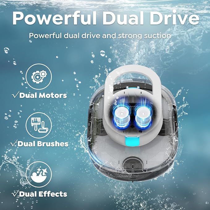 S1 Pro Cordless Robotic Pool Cleaner, 130-Min Runtime, Cleans Up to 1,292 Sq.Ft, Dual-Motor Pool Vacuum, Automatic Cleaner with Large Filter Basket, Fast Charging & Self-Parking (Phantom White)