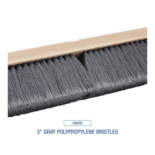 Boardwalk 20436 Floor Brush Head, 3" Gray Flagged Polypropylene, 36"