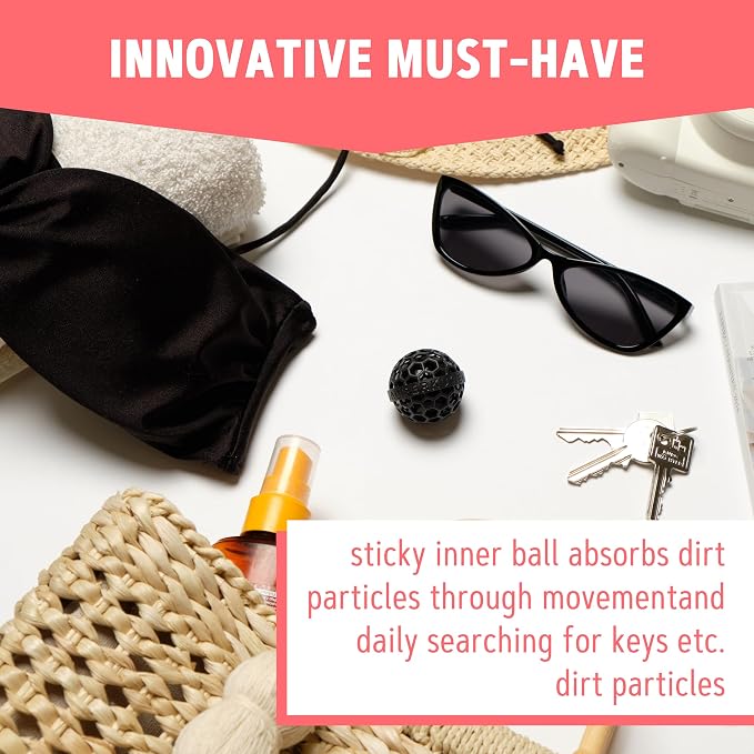 Sauberkugel - The Clean Ball - The clever way of cleaning purses, bags, backpacks and school bags (Black)