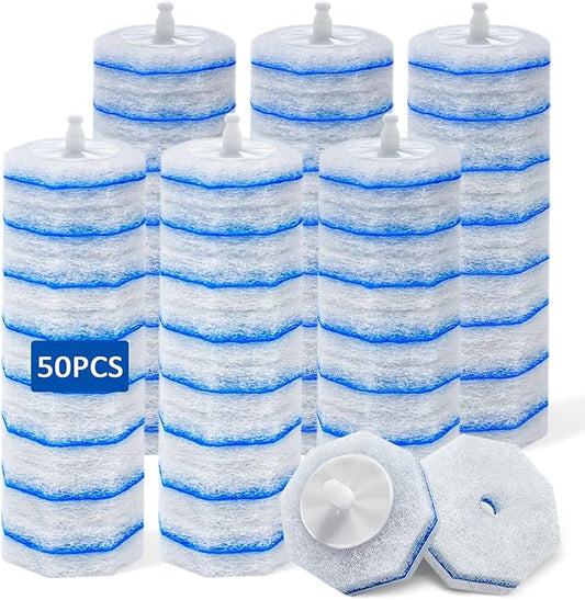 50 Count Toilet Wand Refills for Clorox, Disposable Toilet Brush Heads Compatible with Most Toilet Bowl Wand Refills System for Bathroom Cleaning