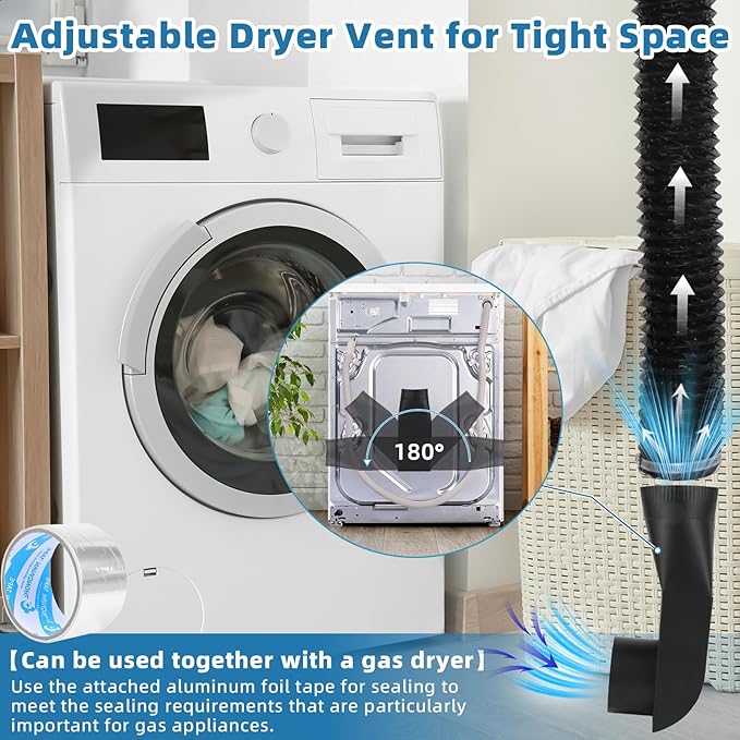 4396004 Genuine OEM Dryer Exhaust Duct single unit Black 4'' 90 Degree Dryer Vent Offset Elbow for Tight Wall Outlet Installs – Space-Saving Snap-Lock Duct Connector Rigid Dryer Vent for Tight Spaces