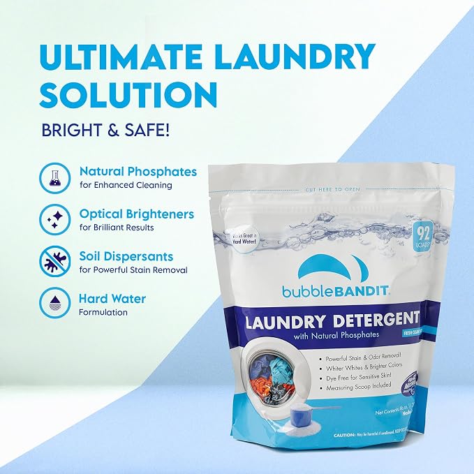 Laundry Detergent Powder with Phosphate - Deep Cleaning Washing Powder Detergent with Fresh Clean Scent, With Scoop for All Machines, Safe for All Fabrics, Greywater & Septic - 46 Ounce - Pack of 1