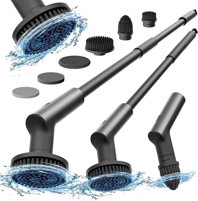 HOTO Cordless Electric Spin Scrubber, IPX7 Waterproof, Powerful Cleaning Scrubber, for Bathroom, Kithchen, Tile, Shower