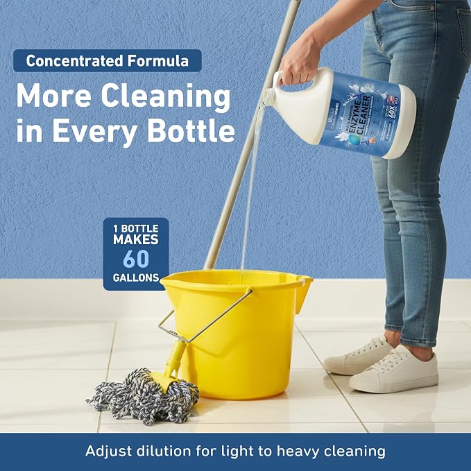 Creative Scents Multipurpose Enzyme Cleaner | Super Concentrated for Floor, Carpet, Drain | Pet Urine Odor Eliminator | Enzyme Cleaner for Cat Urine & Dog Poop | 1 Gallon - White Tea & Ocean Breeze