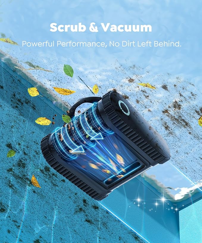 (2026 NEW) Brinbo Pool Cleaner Robot with Multi Cleaning Modes, Wall Climbing, Waterline Scrubbing, 2.5H Fast Charging, Tripe-Motor Strong Suction, C1 Pool Vacuum for Inground Pools, Onyx & Pearl