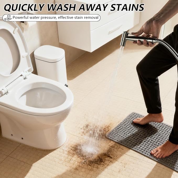 Warm Water Bidet Sprayer for Toilet with Hot and Cold Mixing Valve, Stainless Steel Wall Mount Round Handheld Bidet Attachment Set, Brush Nickel