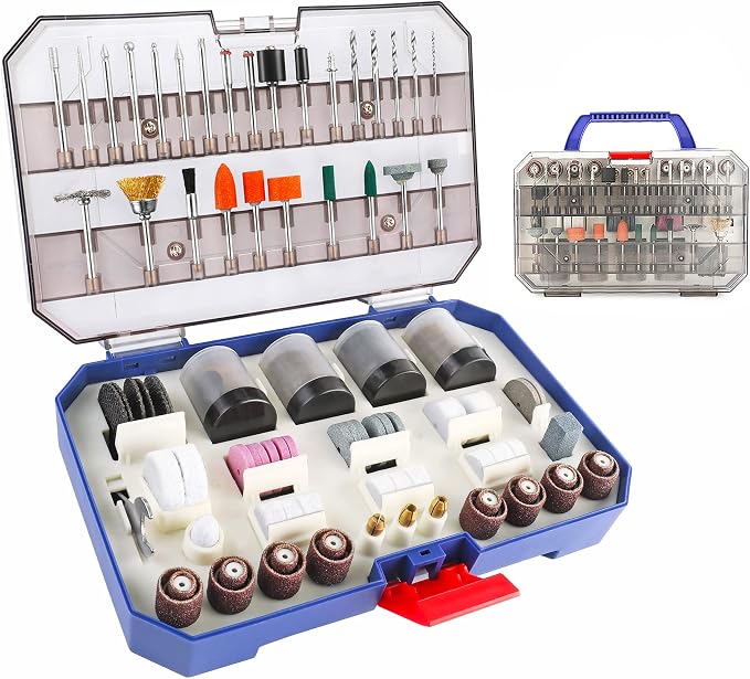 WORKPRO 306PCS Rotary Tool Accessories Kit, Fits Dremel Rotary Tool, 1/8" Shanks DIY Universal Fitment for Easy Cutting, Sanding, Grinding, Carving, Polishing, Drilling and Engraving with Storage Case