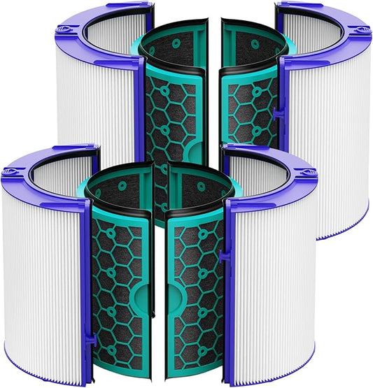 Bagean 360 Combi Glass HEPA Filters Compatible with Dyson Air Purifier Filter HP04 TP04 Pure Cool Hot Fan Dyson Filter Replacement - H13 True HEPA and Activated Carbon Purifies 99.97% Particles (2-Pk)
