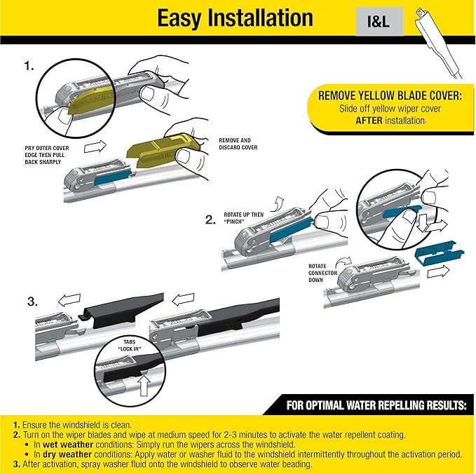 Rain-X 810164 Repellency Water Repellent Wiper Blades, 24" & 18" Windshield Wipers, All Weather Streak-Free for Enhanced Visibility w/ Water Repellency Formula