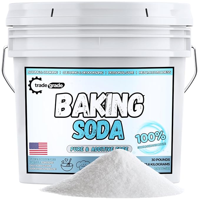 TradeGrade Pure Baking Soda Powder – 30 lb Bucket, Sodium Bicarbonate Powder | Premium Food-Grade for Baking, Bread, Cookies & More | Baking Soda for Cleaning, Natural Cleaner & Deodorizer