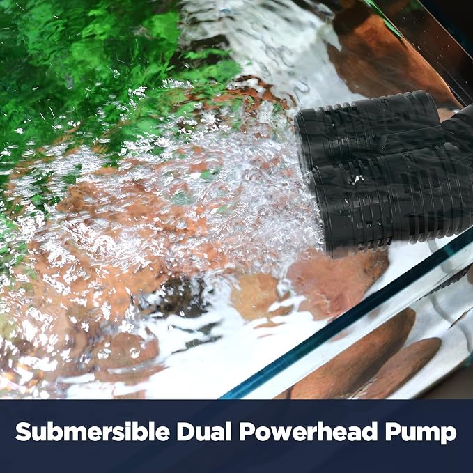 hygger 2114GPH Aquarium Wave Maker, Submersible Circulation Pump with Magnetic Mount for 60-150 Gallon Fish Tanks, Dual Powerhead for Freshwater & Saltwater