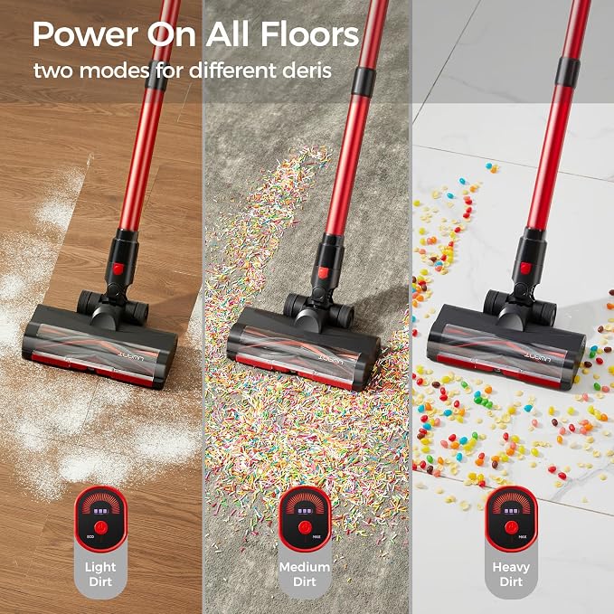 uwant Cordless Vacuum Cleaner 35Kpa Powerful Suction Wide Green Headlight Vacuum Cleaner for Home Pet Hair Anti-Tangle HEPA Lightweight Handheld Vacuum for Set of 1 Carpet Hard Floors
