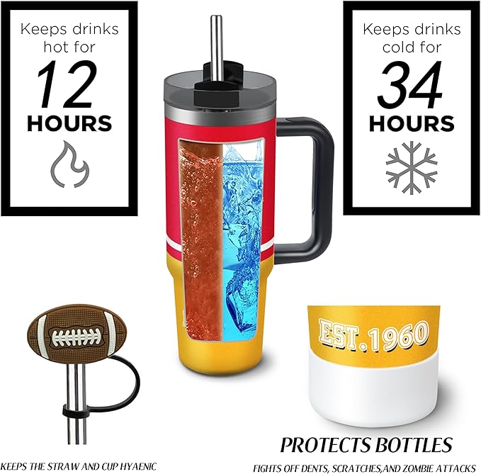 Tumbler 30oz Straight Skinny Portable Handle Car Cups With Anti slip Sleeve Straw Dust Cover, Sports Travel, Stainless Steel Insulated Gifts for Men Women Fans