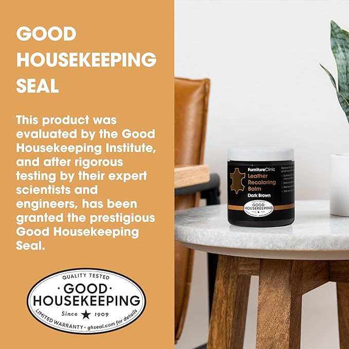 The Original Leather Recoloring Balm by Furniture Clinic - Ivory Leather Dye for Furniture, Couches & Car Seats - Restore Scratched, Faded, & Damaged Surfaces
