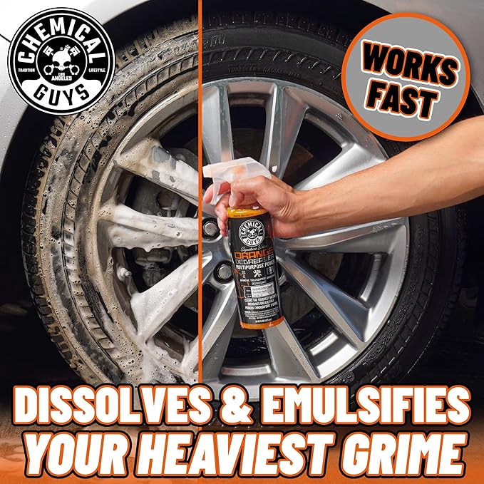 Chemical Guys CLD_201B Signature Series Orange Degreaser, Multipurpose Power, Safe for Cars, Trucks, SUVs, Motorcycles, RVs & More, 128 fl oz (1 Gallon) with 16 oz. Spray Bottle (2 Item Bundle)