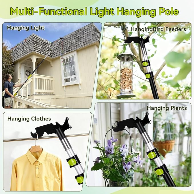 4.7-12 Ft Telescoping Paint Roller Extension Pole, Lightweight Sturdy Aluminum Flip-Lock, 3/4" ACME Threaded End, Heavy Duty Extendable Pole for Painting, Window Cleaning, Dusting & Ceiling Fans