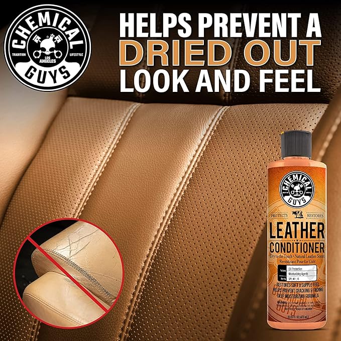 Chemical Guys SPI_401_16TI Leather Conditioner for Leather Car Interiors, Seats, Boots, Bags and More SPI_220_16 Total Interior Cleaner and Protectant, (2-16 fl oz Bottles)
