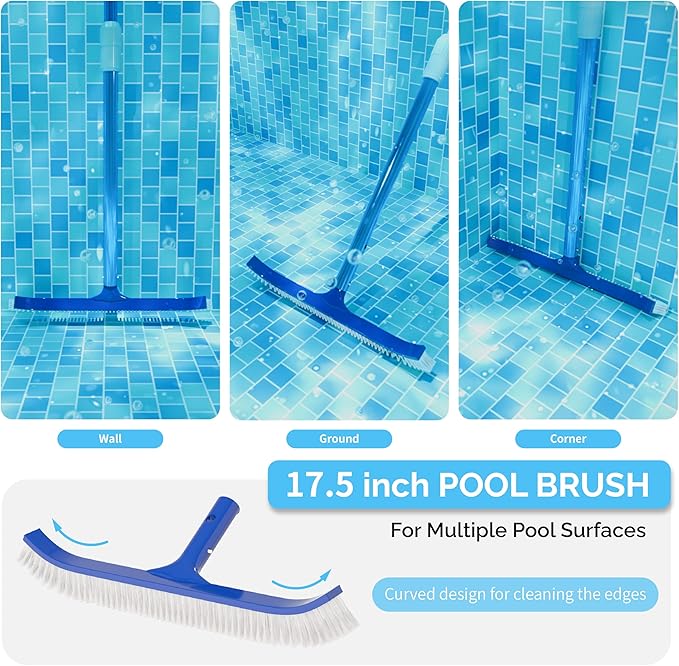 VINGLI 3-in-1 Pool Cleaning Kit, Pools Maintenance Equipment with Pool Net, Pool Brush and SPA Brush, Pool Maintenance Tools for Inground&Above Ground Swimming Pools