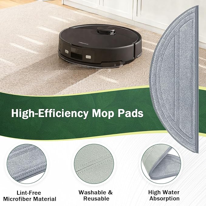 Accessory Kit Compatible with Roborock Q10 S5+ Robot Vacuum, 26-Pack Replacement Parts with 2 Main Brushes, 4 Mop Pads, 6 Filters, 6 Dust Bags, 6 Side Brushes, 2 Cleaning Brushes
