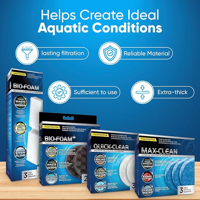 FX4/FX5/FX6 Filter Media Canister Filter Maintenance and Replacement Filter Media Kit, Including Media Bags (FX Foam Filter Pads, Quick Clear/Water Polishing Pads, BioFoam+)