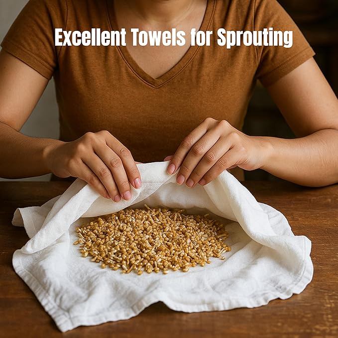 Flour Sack Towels | Tea Towel for Crafts| Kitchen Dish | Cotton Blank Towel for Embroidery| Baking Bread Proofing Linen Cover| Super Absorbent Quick Dry |12 Pack 28"x28" White