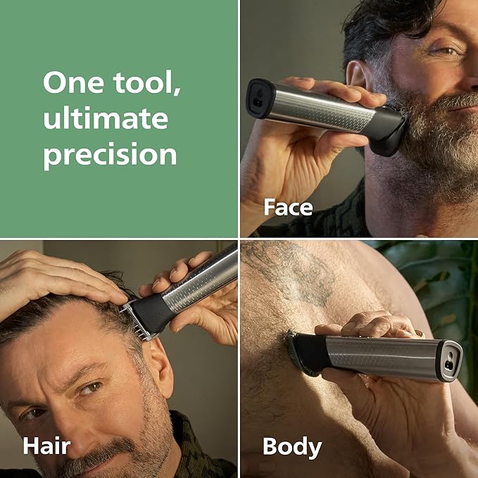 Philips Norelco All-in-One 9000 Series 28-Piece Trimmer - Electric Shaver and Clipper for Face, Beard, Head & Body, Self-sharpening Full Metal Blades, 27 Length Settings (0.5-20 mm), MG9585/49