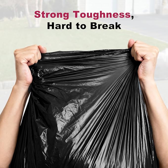 40-45 Gallon Garbage Bags, 40"x48", Pack of 100, Heavy Duty Large Trash Bag, Strong Trash Can Liners for Office, Picnic, Kitchen, Commercial, Made in USA