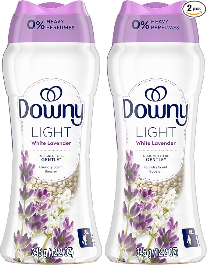 Downy Scent Booster Beads, White Lavender | 12.2 oz | Pack of 2 | For Washer | No Heavy Perfumes