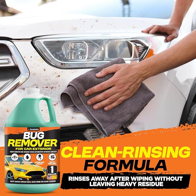 Durabasics Bug Remover for Car Exterior, 1 Gallon – Car Bug Remover Spray Helps Loosen Bug Residue & Road Grime – Exterior Cleaner for Common Surfaces Including Paint, Glass, Plastic & Trim