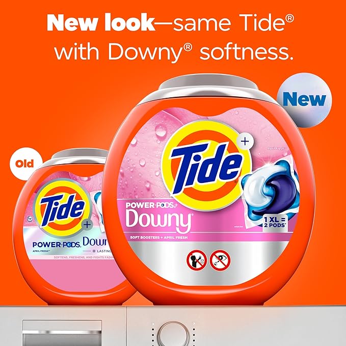 Tide Power PODs + Downy Laundry Detergent Pods, 18 Count, Soft Boosters + April Fresh