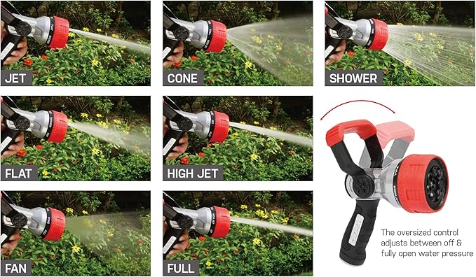 Eden 96806 Heavy Duty Metal Garden Hose Spray Nozzle Quick Connect Starter Set with Eden 99909 Quick Connect Starter Kit (9 pc Set)