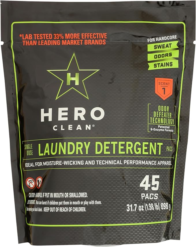 Hero Clean Laundry Detergent PACS, Scent 1, 45-Count